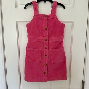 Crewcuts Girls Pink Cordory Overalls Skirt Jumper Sz 8